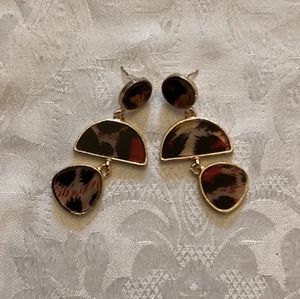 Vintage Black & Burgundy Pearce Earrings with backs